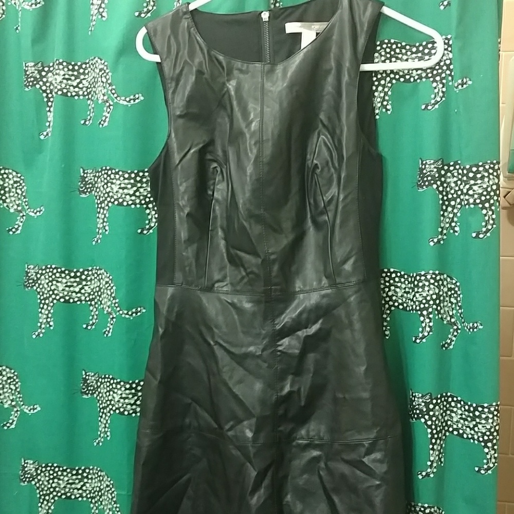 Never worn faux leather mini dress